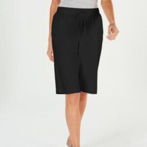 NWTS Karen Scott Petite Knit Skimmer Shorts Deep Black Petite Small (A1)